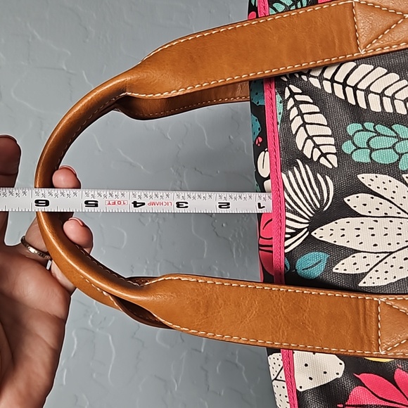 Fossil Eliza Weekender overnight travel bag / duffle  multicolored succulents - Picture 14 of 14